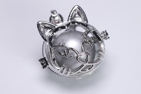 LLAMA ANGELES | LLAMA ANGELES COBRE COLOR PLATEADO CABEZA DE GATO 2,5 CM.