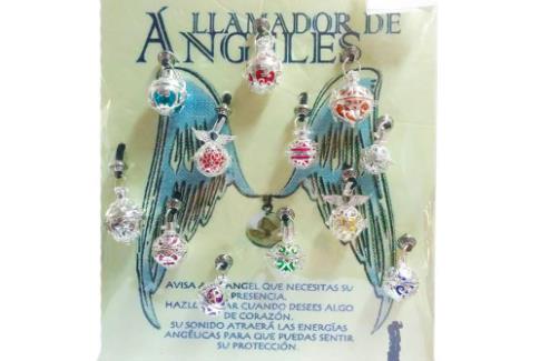 LLAMA ANGELES | LLAMA ANGELES DE METAL Y BOLITAS DE COLOR CON CORDON