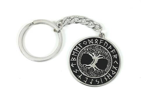 AMULETOS Y TALISMANES | LLAVERO ACERO DISEO ARBOL DE LA VIDA 3,5 X 10,5 CM
