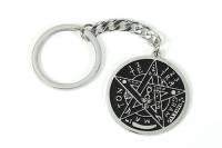 LLAVERO ACERO DISE�O TETRAGRAMATON 3,5 X 10,5 CM
