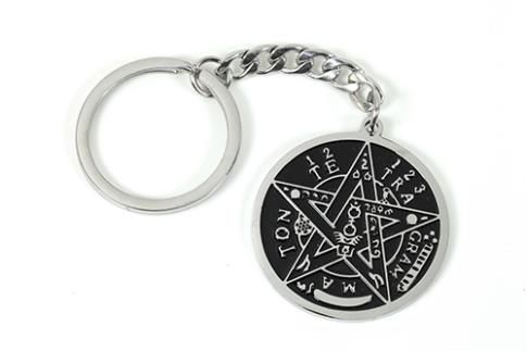 AMULETOS Y TALISMANES | LLAVERO ACERO DISEO TETRAGRAMATON 3,5 X 10,5 CM
