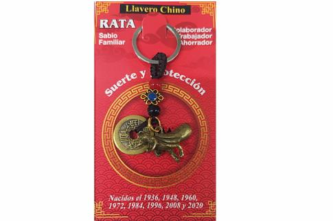 AMULETOS Y TALISMANES | LLAVERO CHINO (RATA) SUERTE Y PROT.  NACIDOS 1936, 1948, 1960, 1972, 1984, 1996, 2008 Y 2020