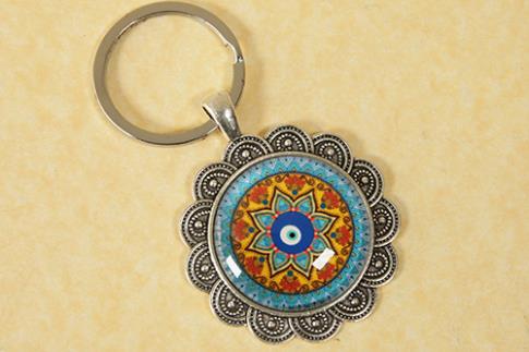 AMULETOS Y TALISMANES | LLAVERO DISEO MANDALA FLOR 4,2 x 7 CM