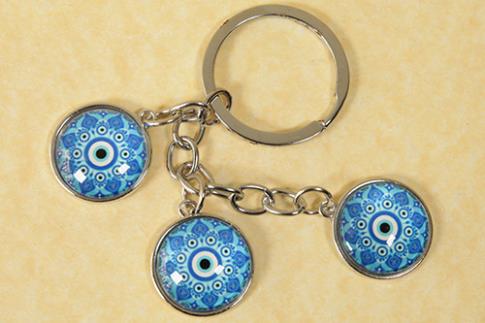 AMULETOS Y TALISMANES | LLAVERO DISEO MANDALA TRIPLE 10,2 x 4,5 CM
