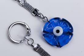 LLAVEROS | LLAVERO Y TREBOL OJO CRISTAL