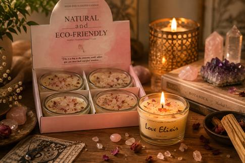 VELAS Y VELONES PERFUMADOS | LUMINA AROMATICA CON MINERALES INCRUSTADOS AMATISTA 5X3,3CM.