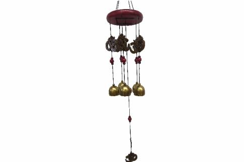 FENG SHUI MOVILES | MOVIL CON CAMPANAS Y SIMBOLOS OM 50X10CM