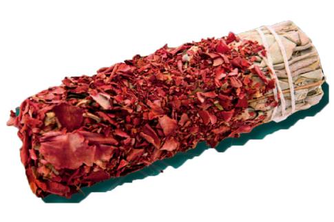 SAHUMITO | PAQUETE 3 ATADITOS SALVIA BLANCA IMPREGNADA DE SANGRE DE DRAGO 10 CM (Purificacion y pasion sexual)