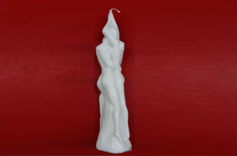 FIGURAS DE CERA | PAREJA UNIDA HOMBRE-MUJER DE CERA BLANCA 30 cm (Pureza)