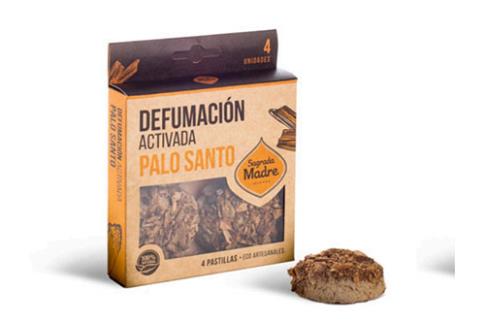 INCIENSOS SAGRADA MADRE | PASTILLA DEFUMACION ACTIVADA PALO SANTO (4 unidades).