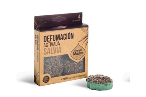 INCIENSOS SAGRADA MADRE | PASTILLA DEFUMACION ACTIVADA SALVIA BLANCA (4 unidades)