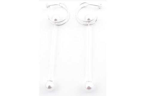 JOYERIA | PENDIENTE PLATA BOLA PALO 6 CM.