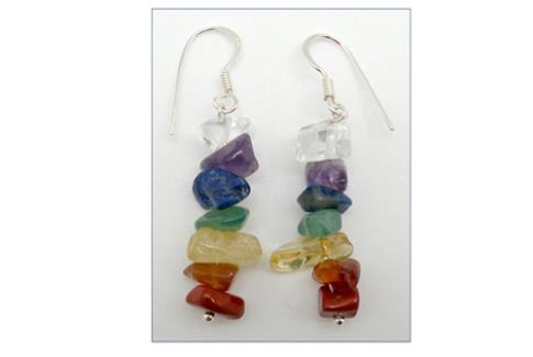 COLLARES, PULSERAS, PENDIENTES Y ANILLOS | PENDIENTE PLATA CHACKRA CHIP GANCHO HIPPY