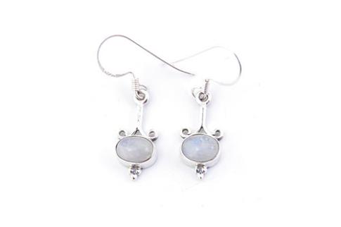 COMODIN | PENDIENTE PLATA COLGANTE PIEDRA LUNA 2 CM.