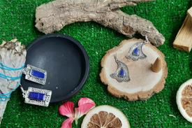 JOYERIA | PENDIENTE PLATA INDIA LAPISLAZULI