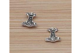 JOYERIA | PENDIENTE PLATA MARTILLO THORT 7 mm