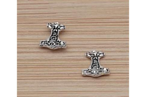 JOYERIA | PENDIENTE PLATA MARTILLO THORT 7 mm