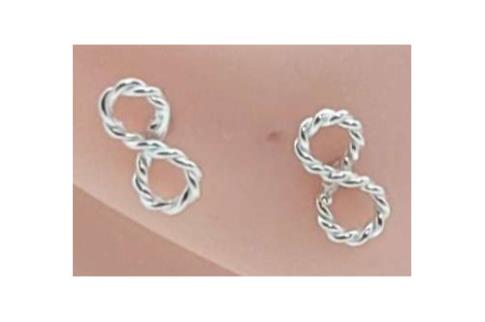 JOYERIA | PENDIENTE PLATA SIMBOLO INFINITO LABRADO 9 mm