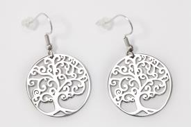 PENDIENTES | PENDIENTES ACERO ARBOL DE LA VIDA EN MARCO CIRCULAR