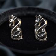 JOYERIA | PENDIENTES ACERO DRAGON ENROSCADO