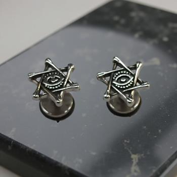 JOYERIA | PENDIENTES ACERO ESTRELLA DE DAVID CON OJO DIVINO