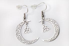 PENDIENTES | PENDIENTES ACERO LUNA CON TRIQUETA