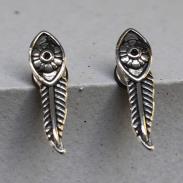 JOYERIA | PENDIENTES ACERO OJO CON PLUMA