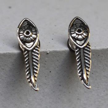 JOYERIA | PENDIENTES ACERO OJO CON PLUMA