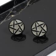 PENDIENTES | PENDIENTES ACERO PENTAGRAMA FONDO BLANCO