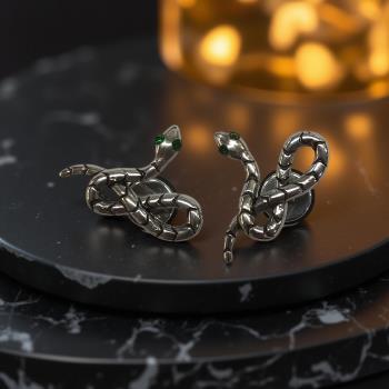 JOYERIA | PENDIENTES ACERO SERPIENTE ENROSCADA