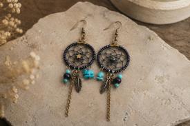 PENDIENTES | PENDIENTES ATRAPASUE�OS CON PIEDRAS CHIP 10 X 3 CM. (COLORES SURTIDOS)