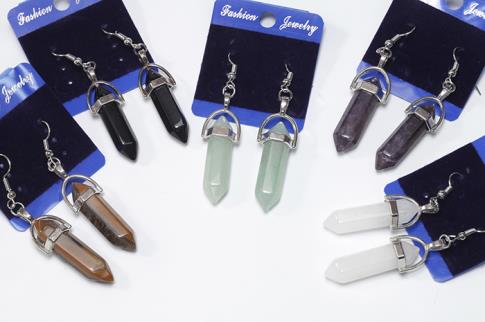 COLGANTES DE MINERALES | PENDIENTES BALANCIN MINERAL CON ENGARCE DE ACERO (MINERALES SURTIDOS)