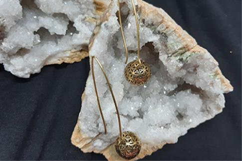 COLLARES, PULSERAS, PENDIENTES Y ANILLOS | PENDIENTES BRONCE FLOR DE LA VIDA 1.8 CM.