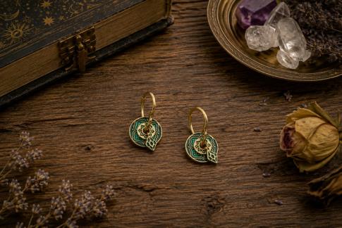 PENDIENTES | PENDIENTES COLGANTES ACERO DORADO DOBLE MANDALA EN VIVOS COLORES (COLORES SURTIDOS)