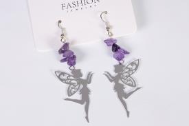 PENDIENTES | PENDIENTES COLGANTES NINFAS CON CHIPS DE MINERAL