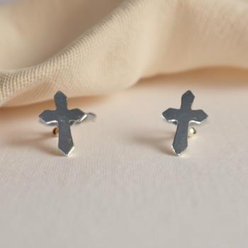 JOYERIA | PENDIENTES PLATA CRUZ