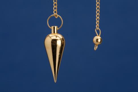 PENDULOS Y VARILLAS RADIESTESIA | PENDULO DE METAL DORADO 3.5X1.4 CMS (22GRMS)