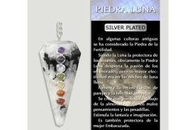PENDULOS Y VARILLAS RADIESTESIA | PENDULO PIEDRA LUNA CON PIEDRAS 7 CHAKRAS
