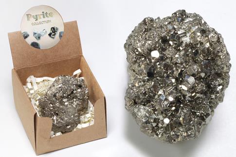 MINERALES Y GEMAS | PIRITA EN CAJITA 5,5X5,5CM