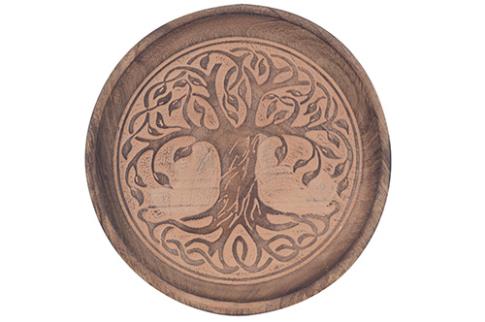 COMODIN | PLATO MADERA ARBOL DE LA VIDA 16 x 16 x 2,50 cm