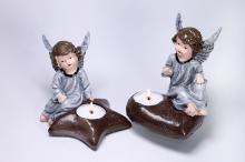 PORTALUMINAS ANGELITO SENTADO TONOS LILAS 11 X 11 CM. (MODELOS SURTIDOS)