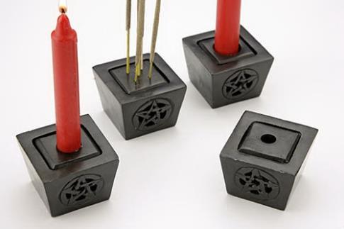 PORTAINCIENSOS | PORTAVELA DADO PARA CINCO MEDIDAS DE VELA, TAMBIEN UNA CARA PARA INCIENSO DE VARILLA.