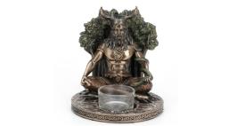 FIGURAS CELTAS | PORTAVELA RESINA DIOS CELTA CERUNNOS (12 x 12 x 13,5 cm)