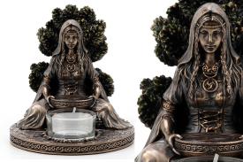 DIOSAS | PORTAVELA RESINA DIOSA CELTA DANU (12X12X12 cm)