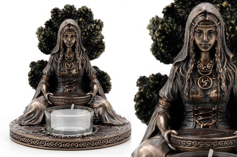 DIOSAS | PORTAVELA RESINA DIOSA CELTA DANU (12X12X12 cm)