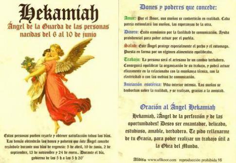 POSTALES Y POSTERS | POSTAL NGEL HEKAMIAH 6 AL 10 JUNIO (N 16).