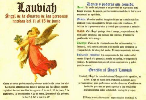 POSTALES Y POSTERS | POSTAL NGEL LAUVIAH 11 AL 15 JUNIO (N 17)