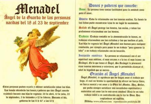 POSTALES Y POSTERS | POSTAL NGEL MENADEL 18 AL 23 SEPTIEMBRE (N 36).