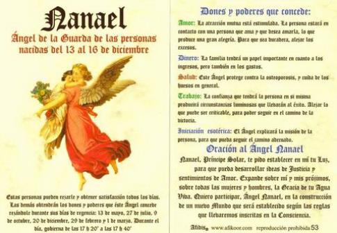 POSTALES Y POSTERS | POSTAL NGEL NANAEL 13 AL 16  DICIEMBRE (N 53).