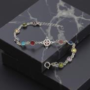 PULSERAS | PULSERA  PLATA NUDO DE BRUJAS CON BRILLANTES DE COLORES